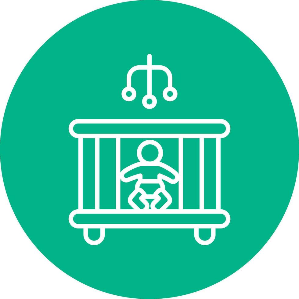 Baby Bed Vector Icon