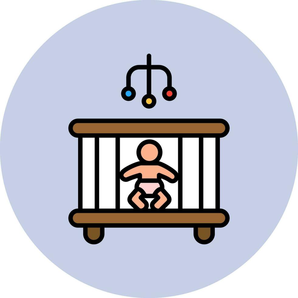 bebé cama vector icono