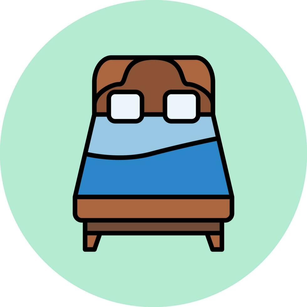 reina cama vector icono