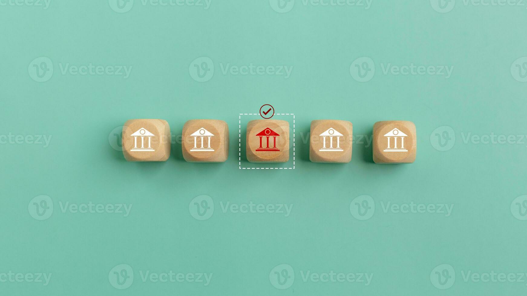Choosing a reliable bank to work with. makes secure online bank service concept. photo