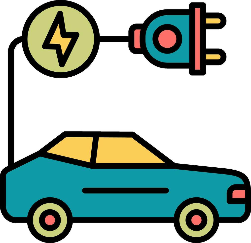 icono de vector de coche eléctrico