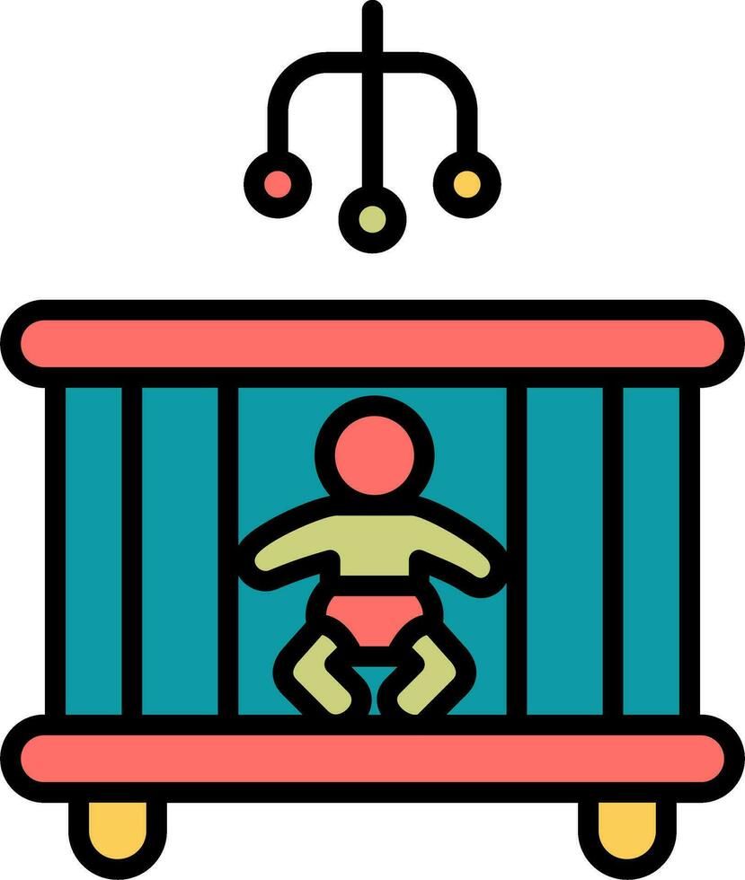 Baby Bed Vector Icon