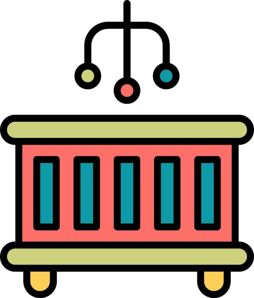 Baby Bed Vector Icon