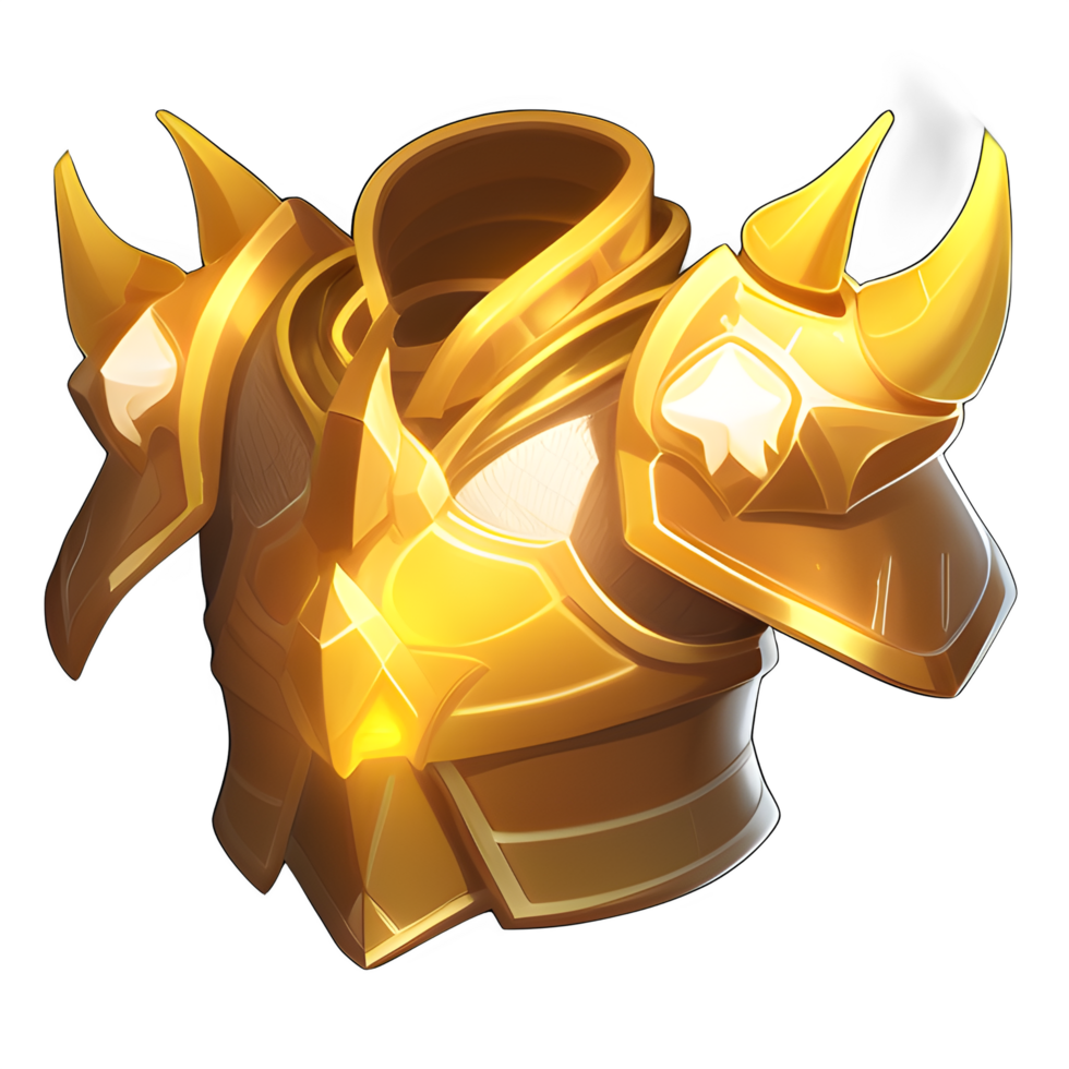 Gleaming Golden game armor ai generated png