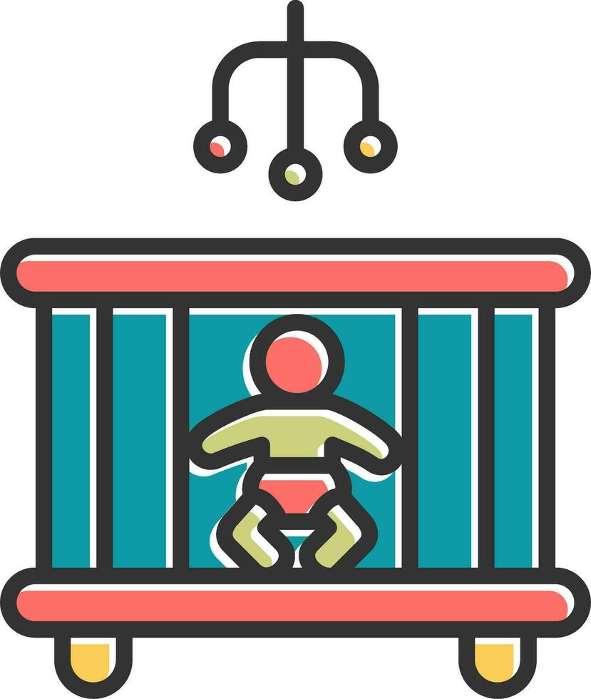 Baby Bed Vector Icon