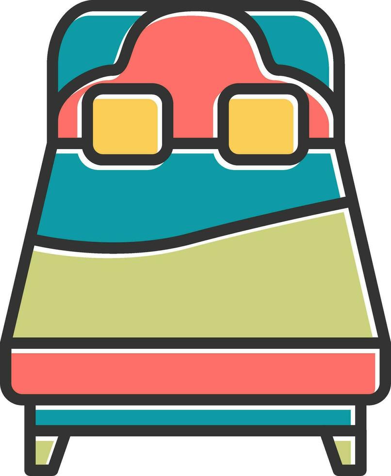 Queen Bed Vector Icon