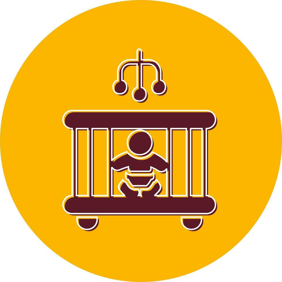 Baby Bed Vector Icon