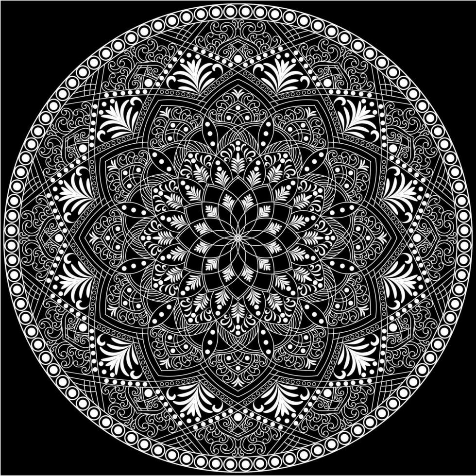 mehndi alheña dibujo circular mandala modelo para tatuaje, decoración prima producto póster o cuadro. decorativo ornamento en étnico oriental estilo. contorno garabatear mano dibujar ilustración. vector