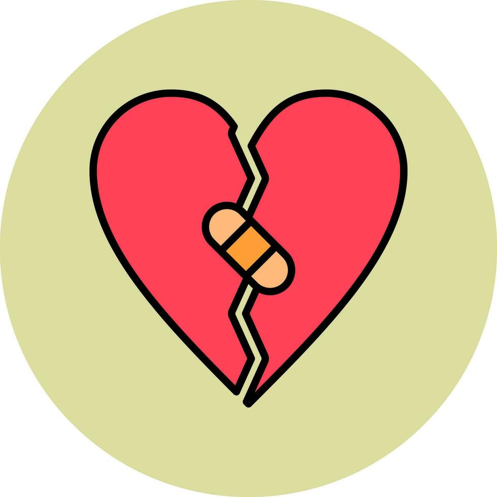 icono de vector de corazón roto