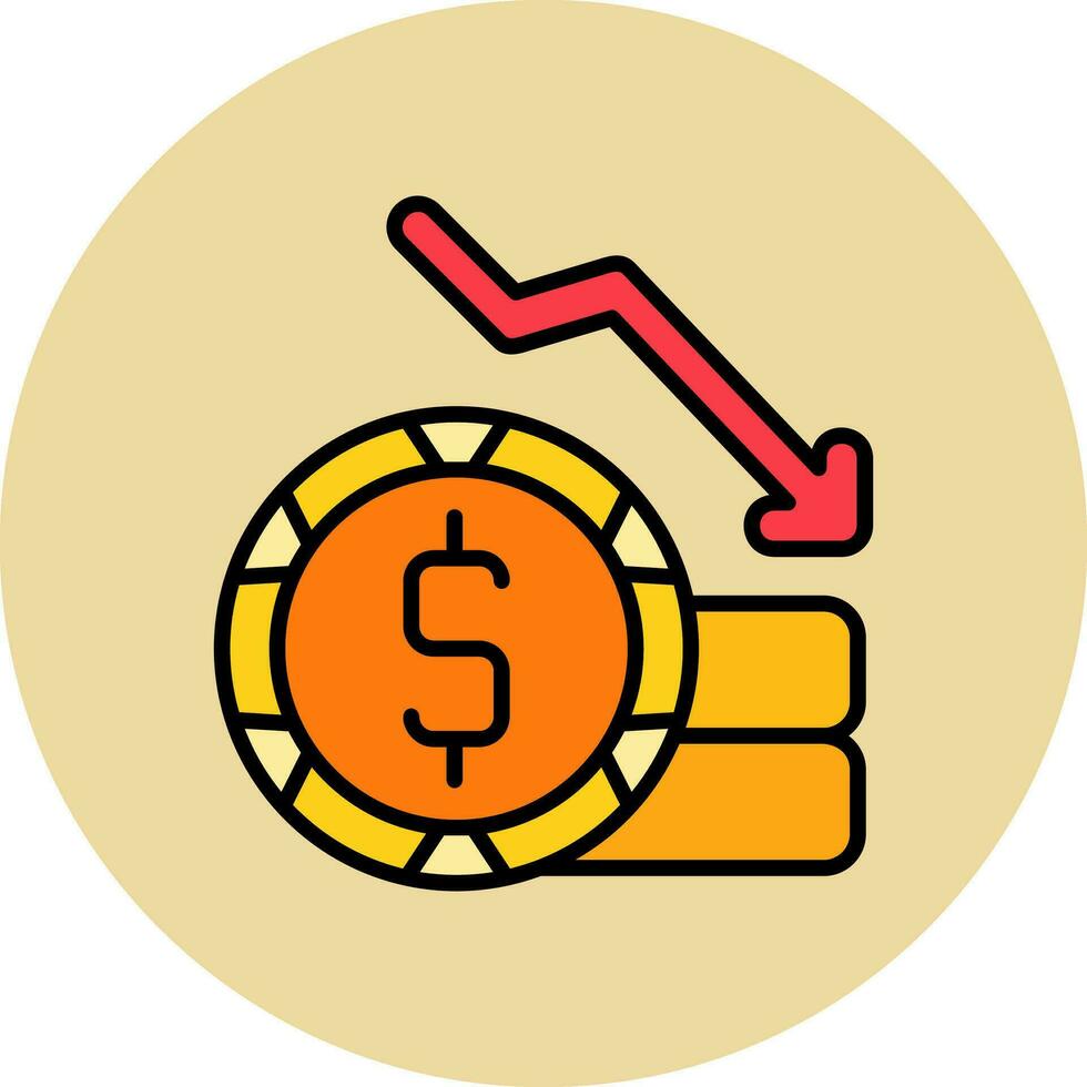 icono de vector de pérdida de dinero