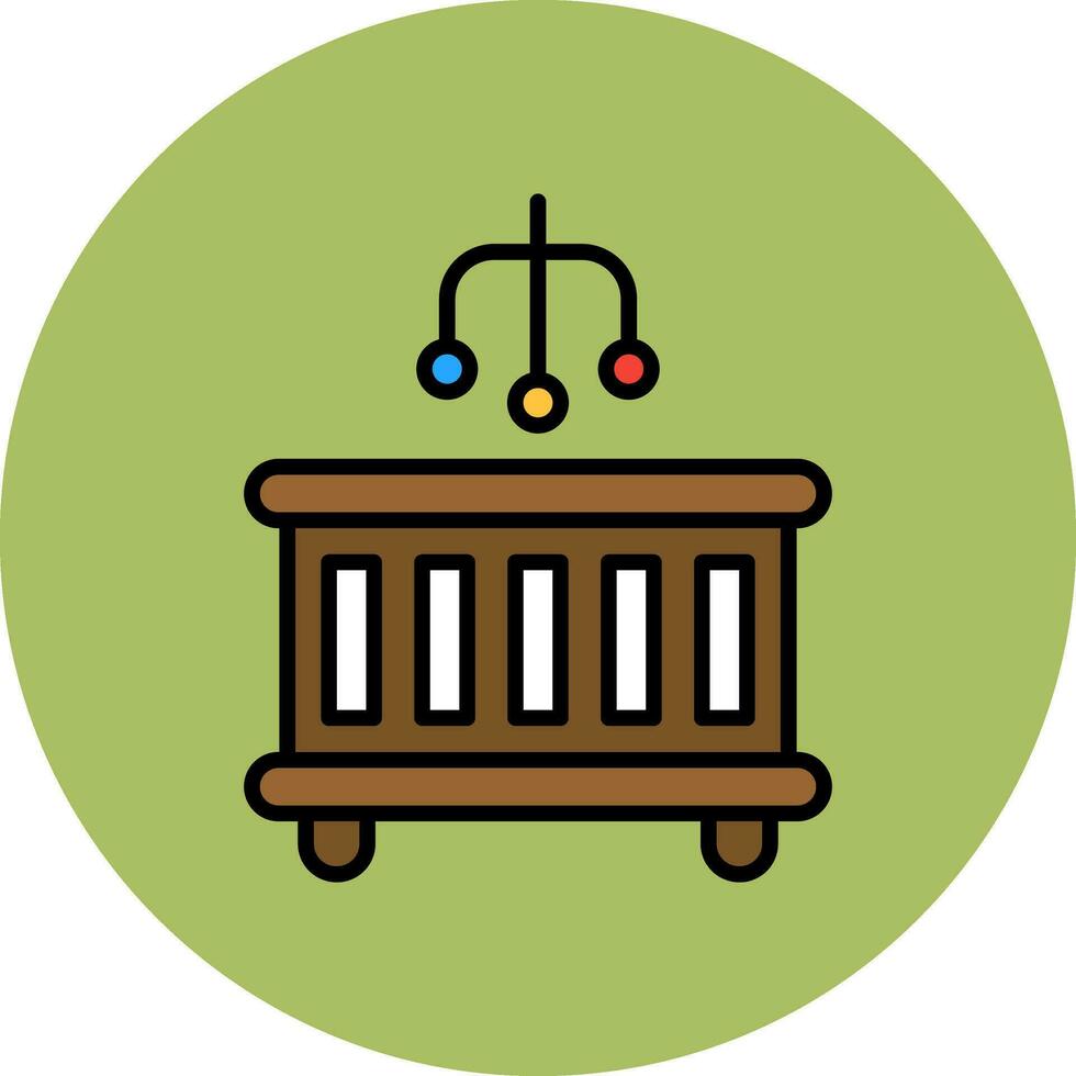 Baby Bed Vector Icon