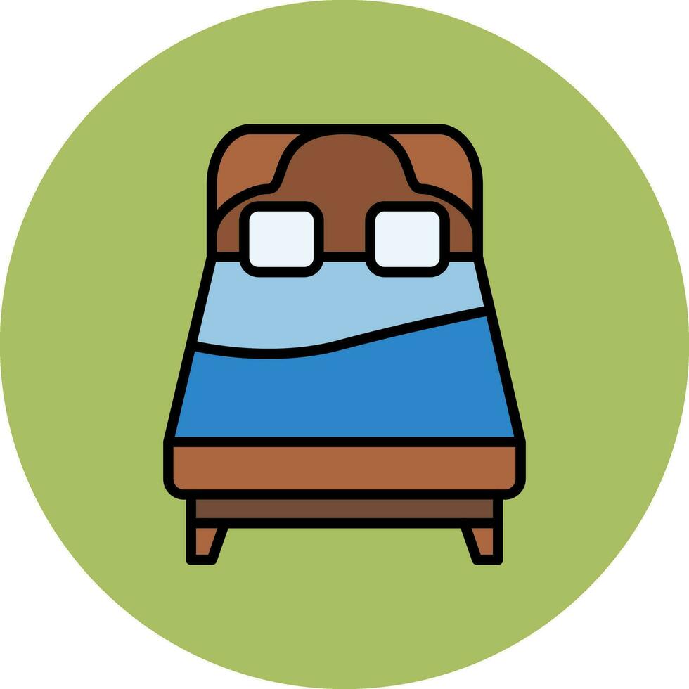 reina cama vector icono