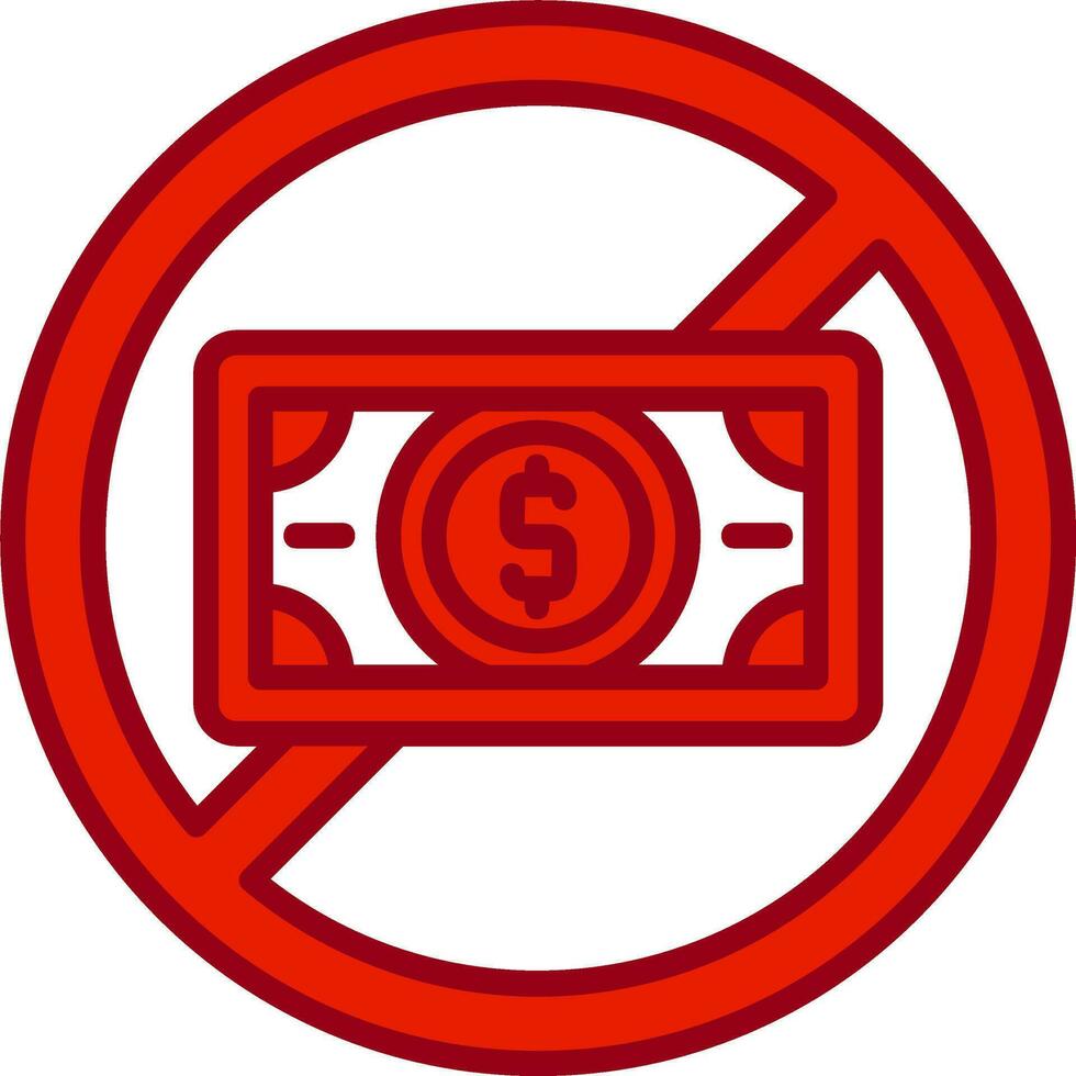 No dinero vector icono