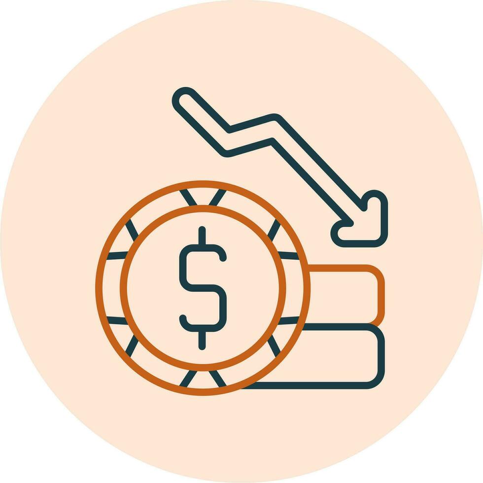 icono de vector de pérdida de dinero