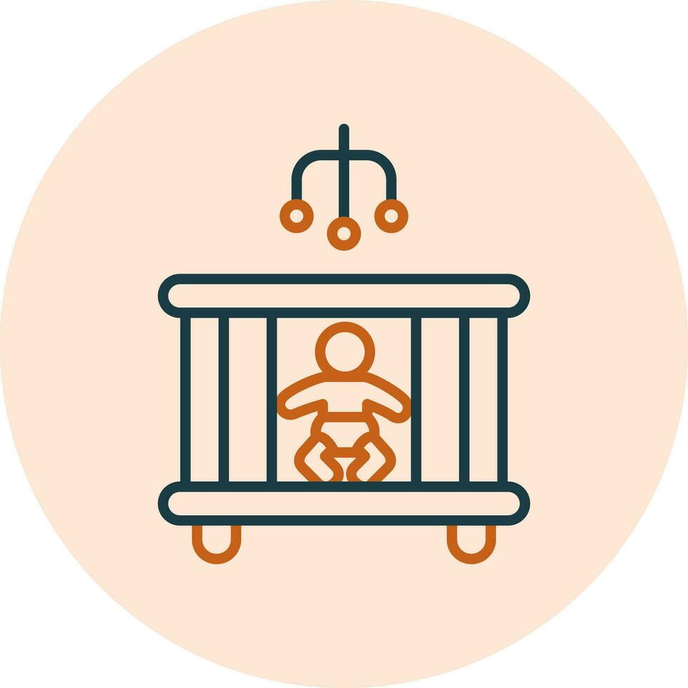 Baby Bed Vector Icon