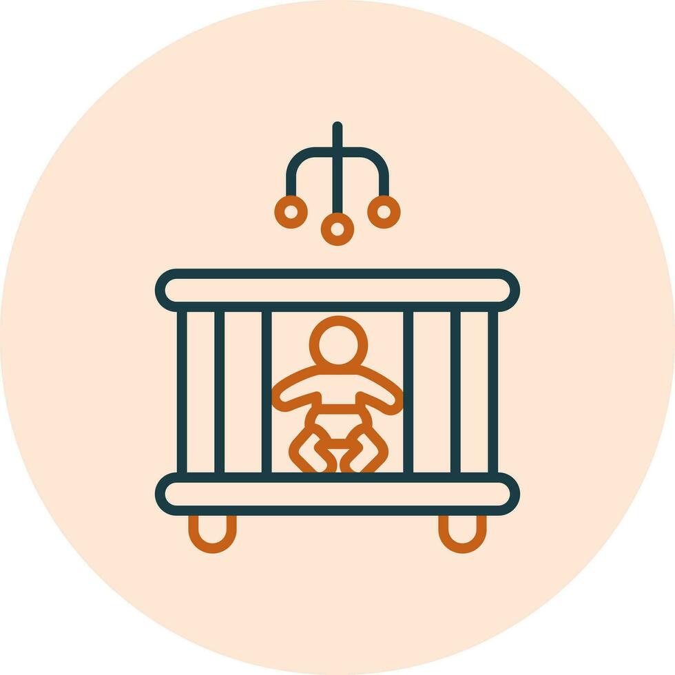 Baby Bed Vector Icon