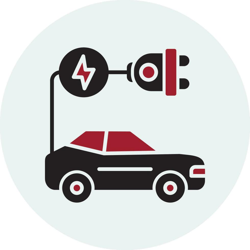 icono de vector de coche eléctrico