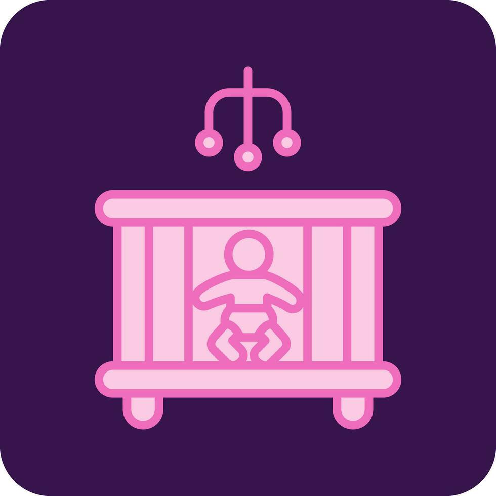 Baby Bed Vector Icon