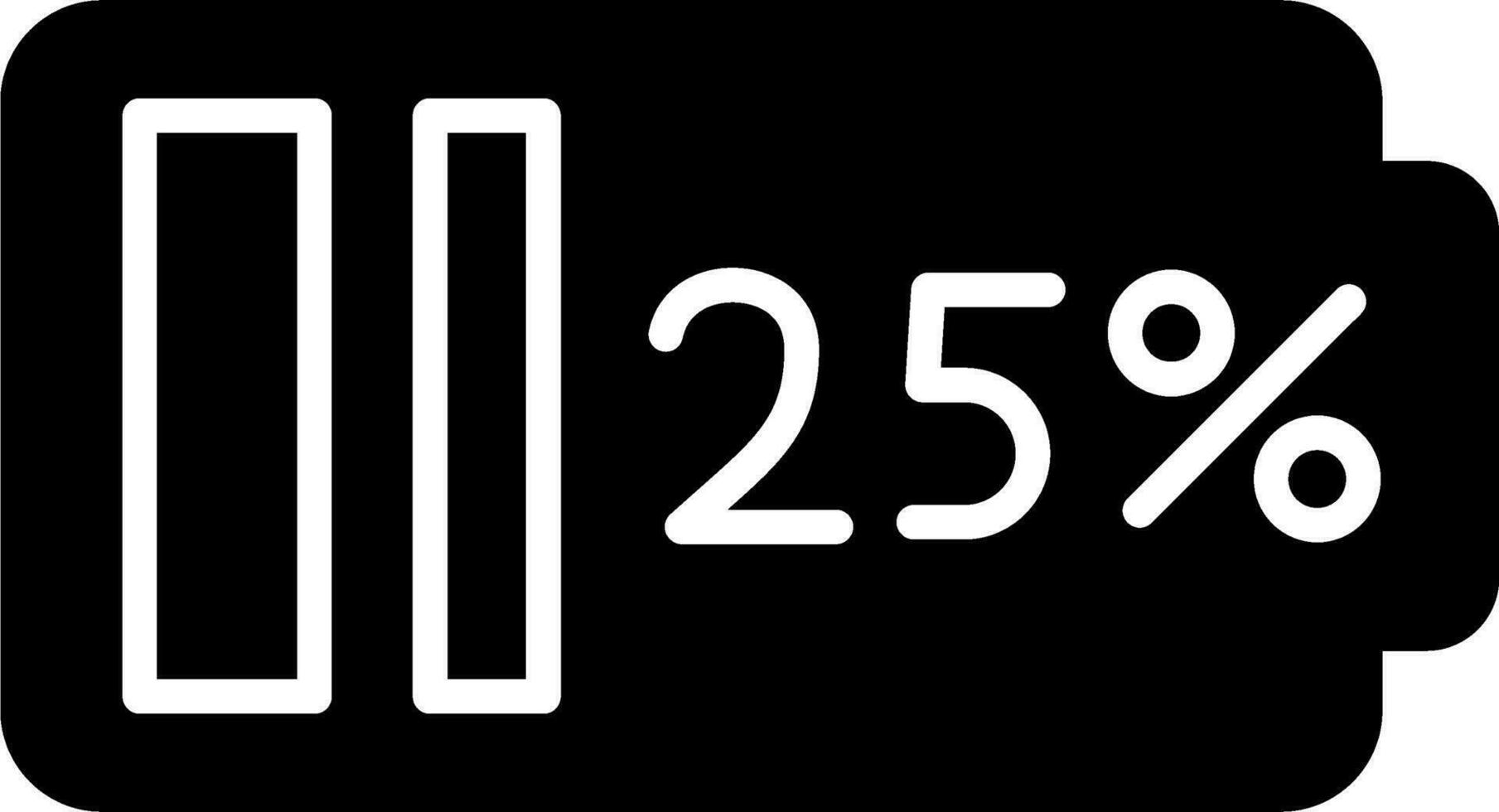 25 Percent Vector Icon