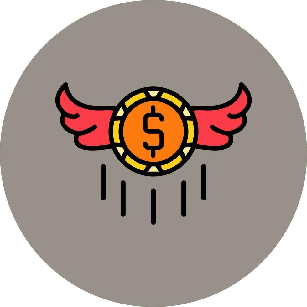 volador dinero vector icono