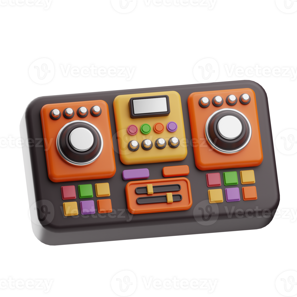 recording record dj mixer illustration 3d png