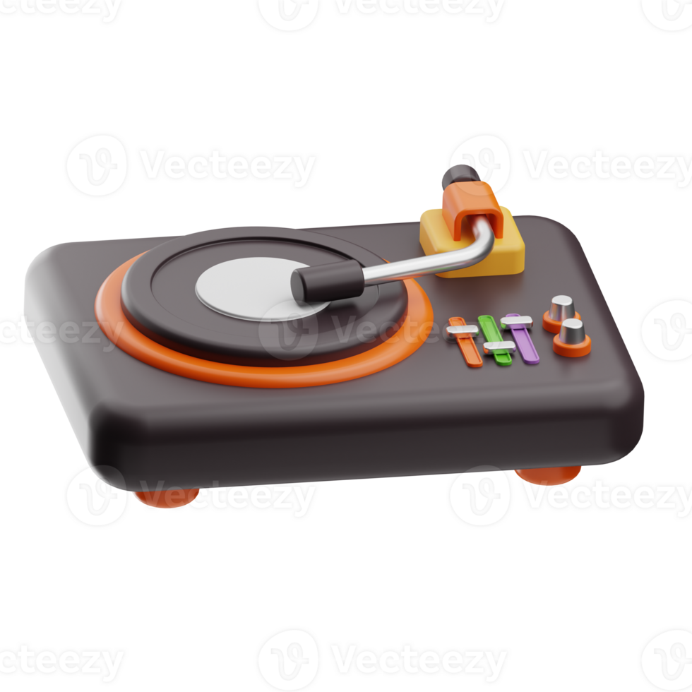 recording record Turntable illustration 3d png