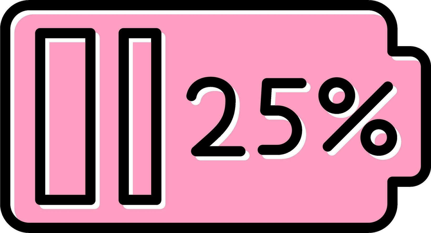 25 Percent Vector Icon