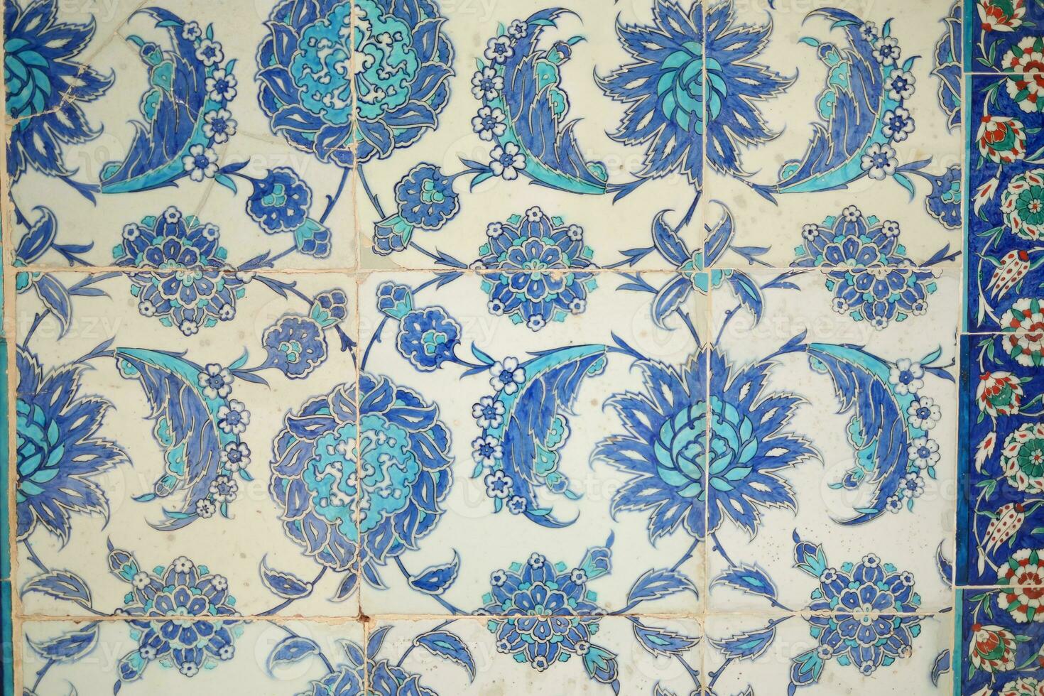 the Turkish ceramic tiles from eyupsultan Mosque, Istanbul photo