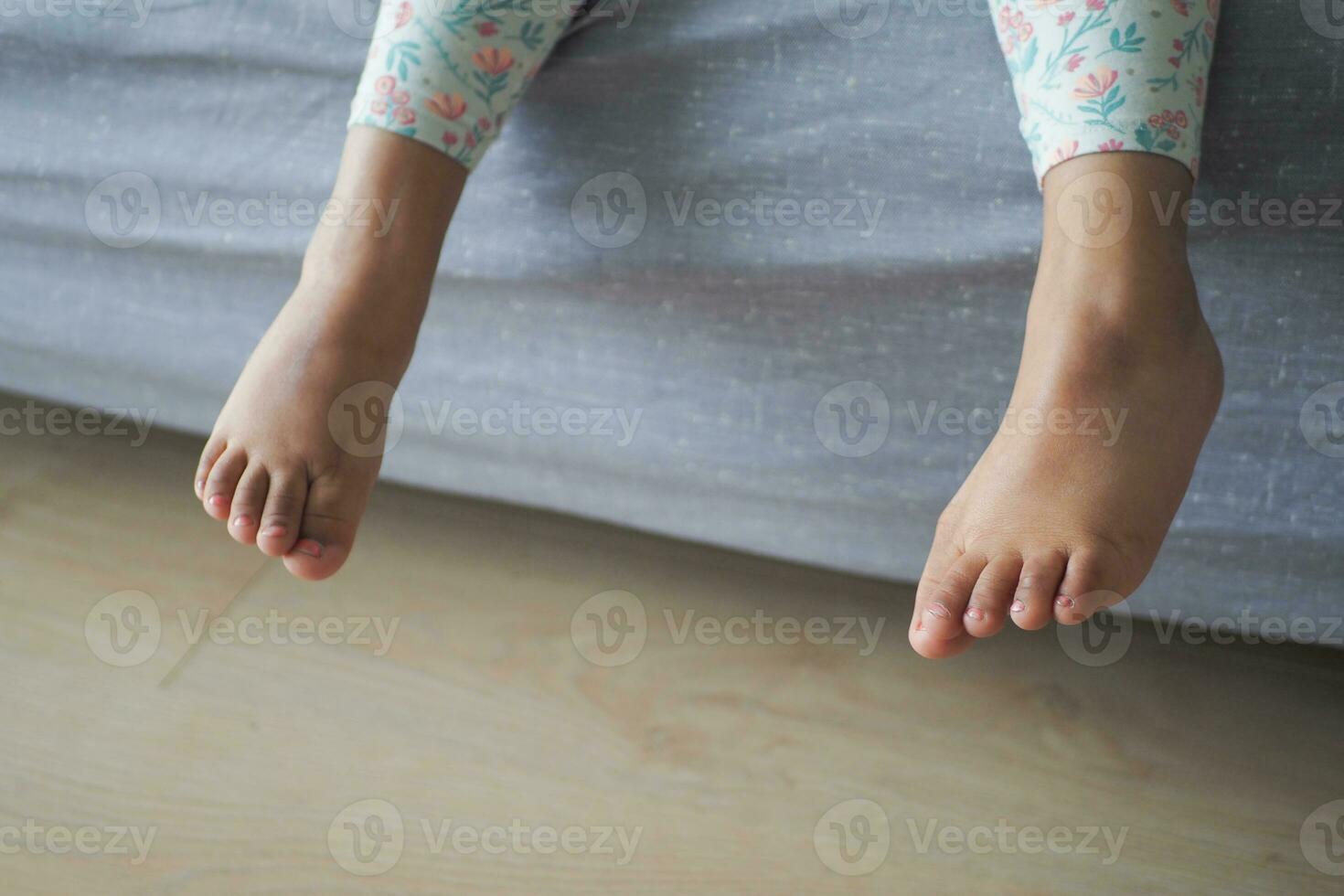 5 year old child girl feet close up photo