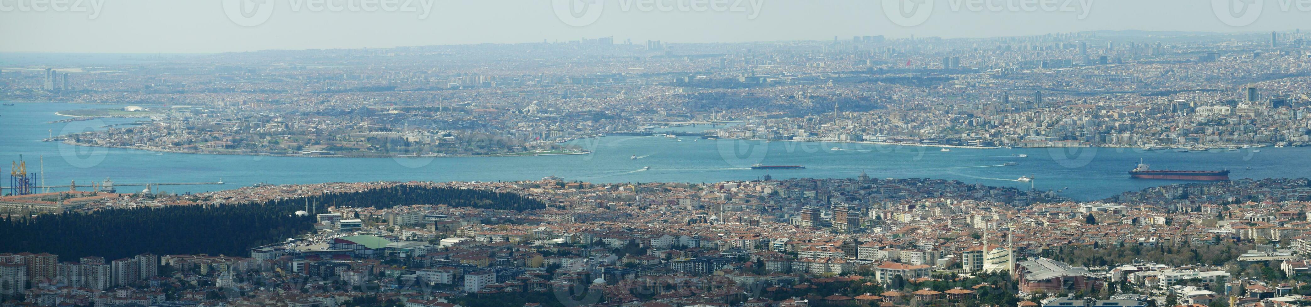 Bosphorus bridge and city scape in Istanbul, Turkey photo