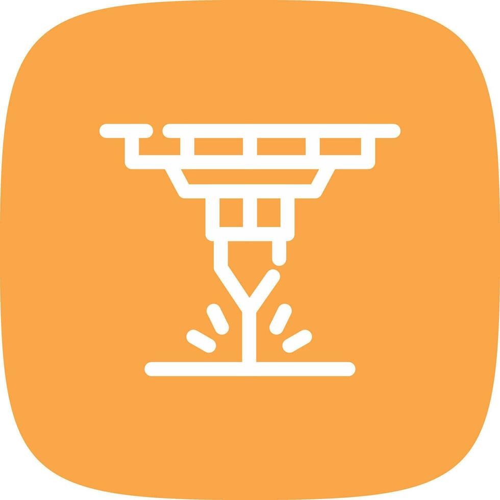 Water Cutting Machine Creative Icon Design vector