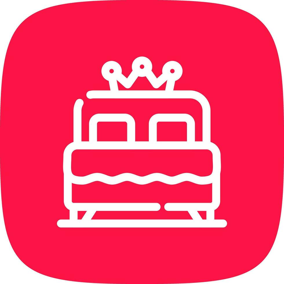 Double Bed Creative Icon Design vector