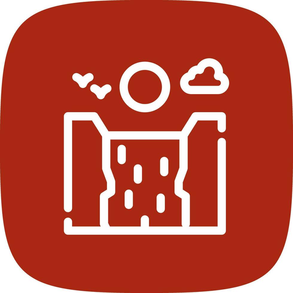 Waterfall Landscape Creative Icon Design vector