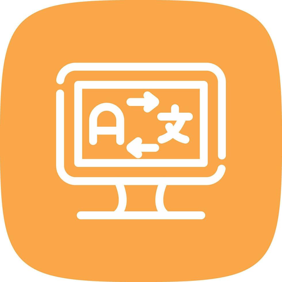 Online Language Teacher Creative Icon Design vector