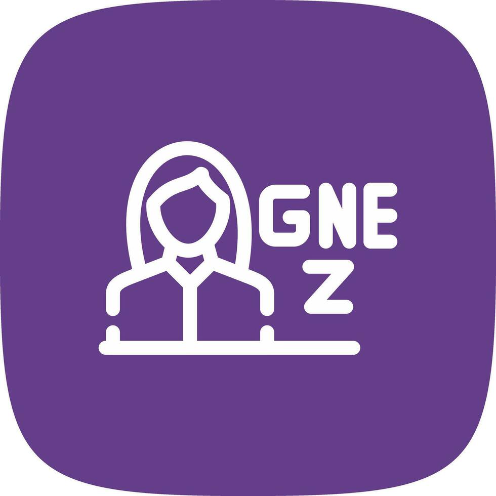 Gen Z Female Creative Icon Design vector