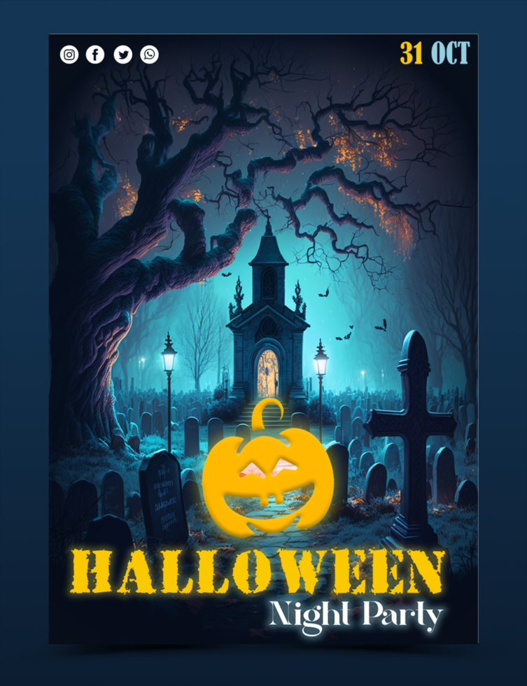 Halloween Flyer Poster psd template