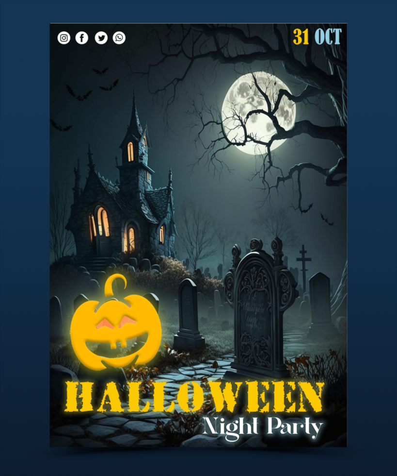 Halloween Flyer Poster psd template