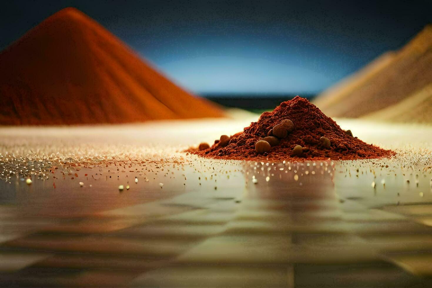 a pile of red powder on a table. AI-Generated photo