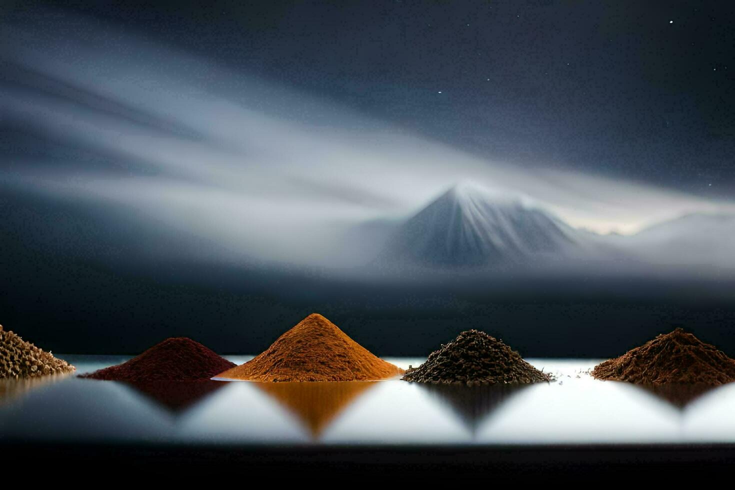 a collection of spices on a table. AI-Generated photo