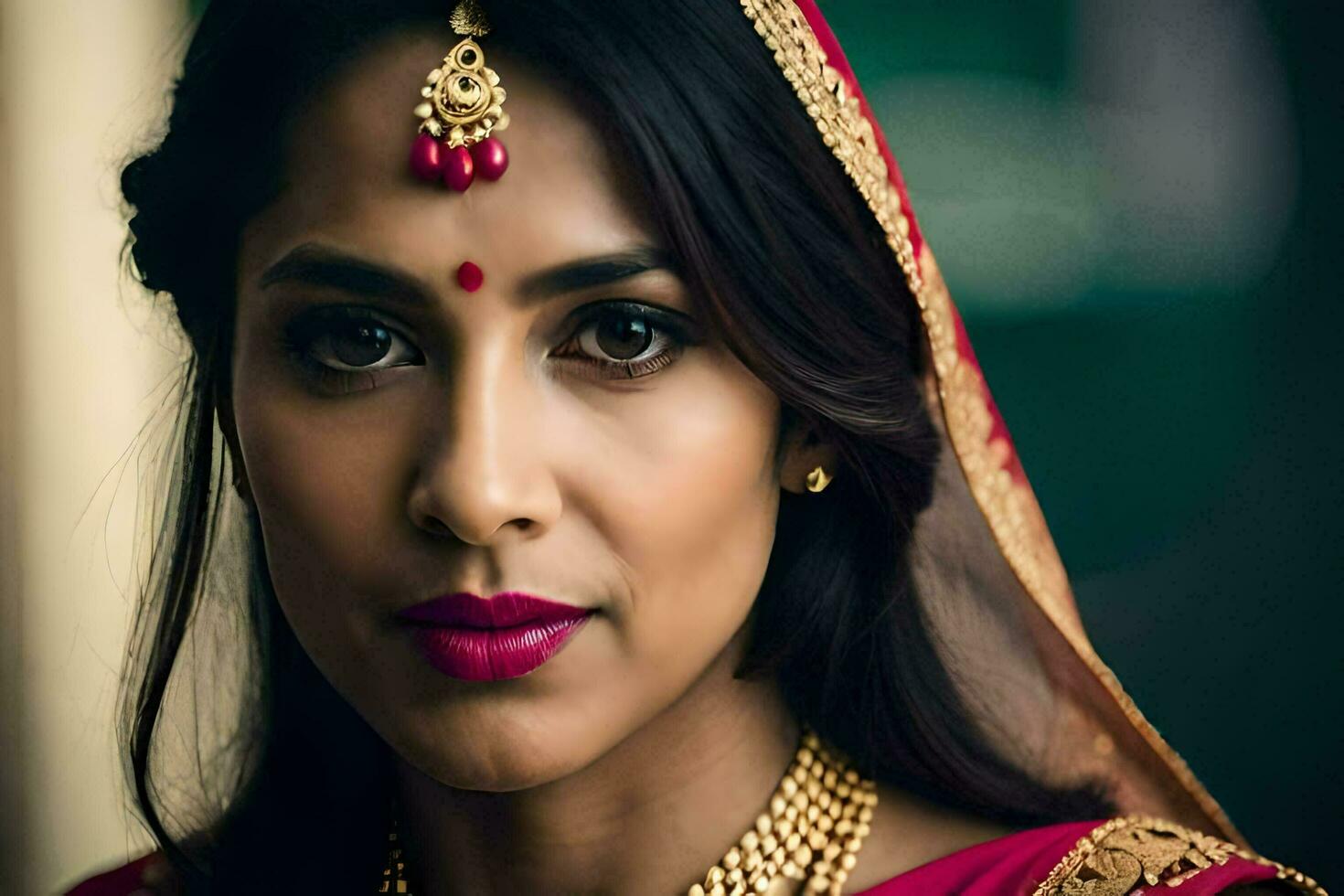 a woman in a traditional indian outfit. AI-Generated photo