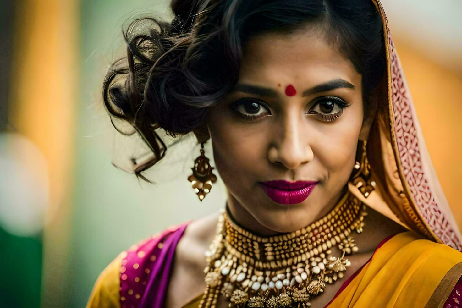 a beautiful indian bride in traditional attire. AI-Generated photo