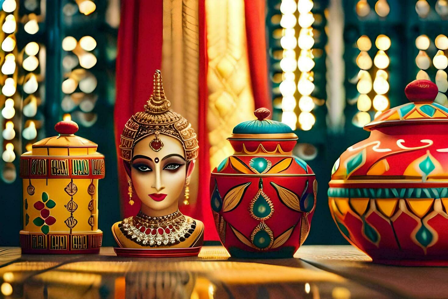 indian diwali decorations on display. AI-Generated photo