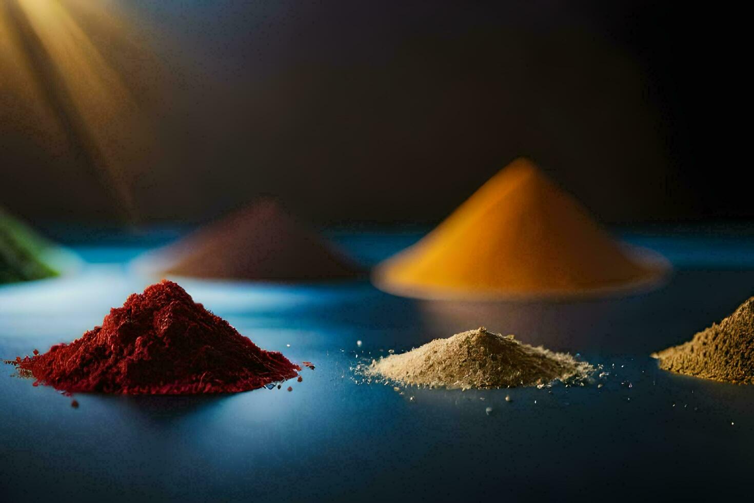 colorful powders on a dark background. AI-Generated photo