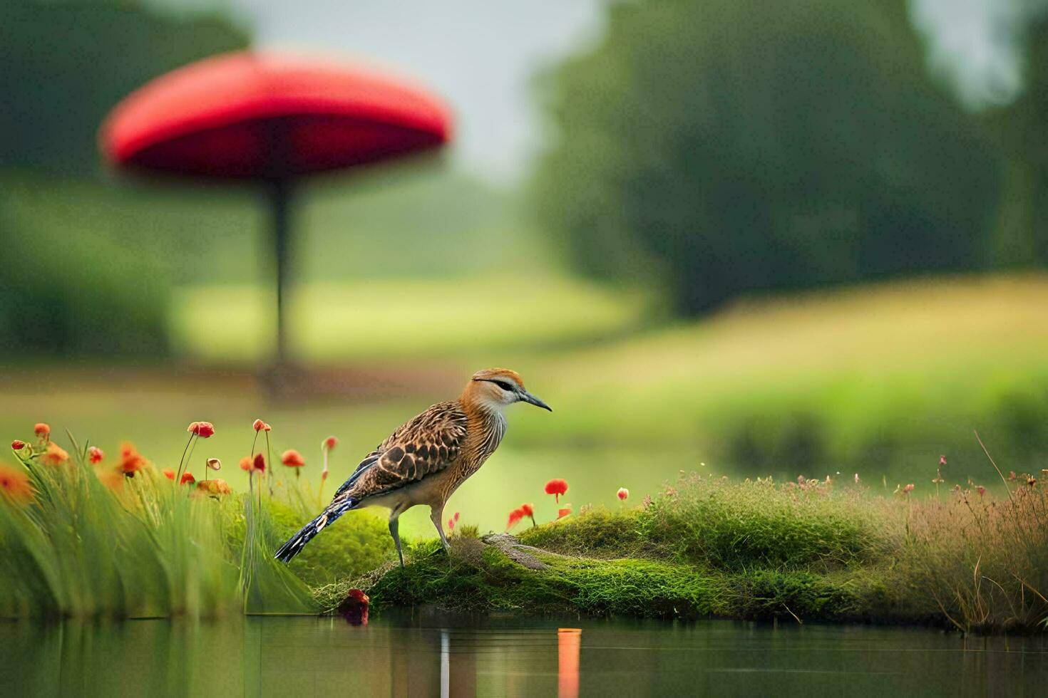 a bird in the water. AI-Generated photo