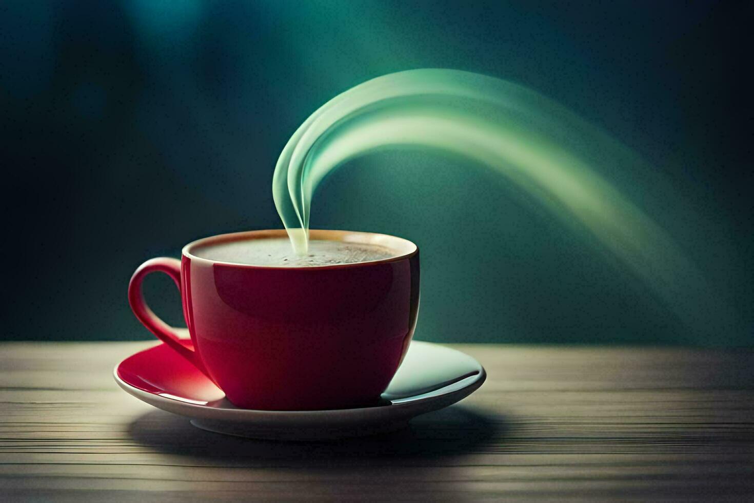 a cup of coffee with steam coming out of it. AI-Generated photo