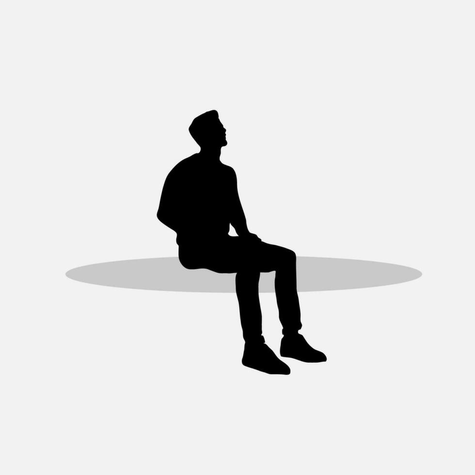 Men sitting vector