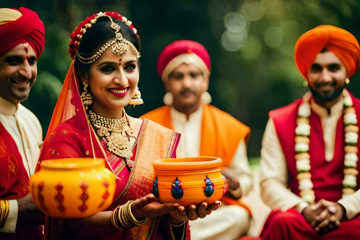 indian wedding ceremony in delhi. AI-Generated photo