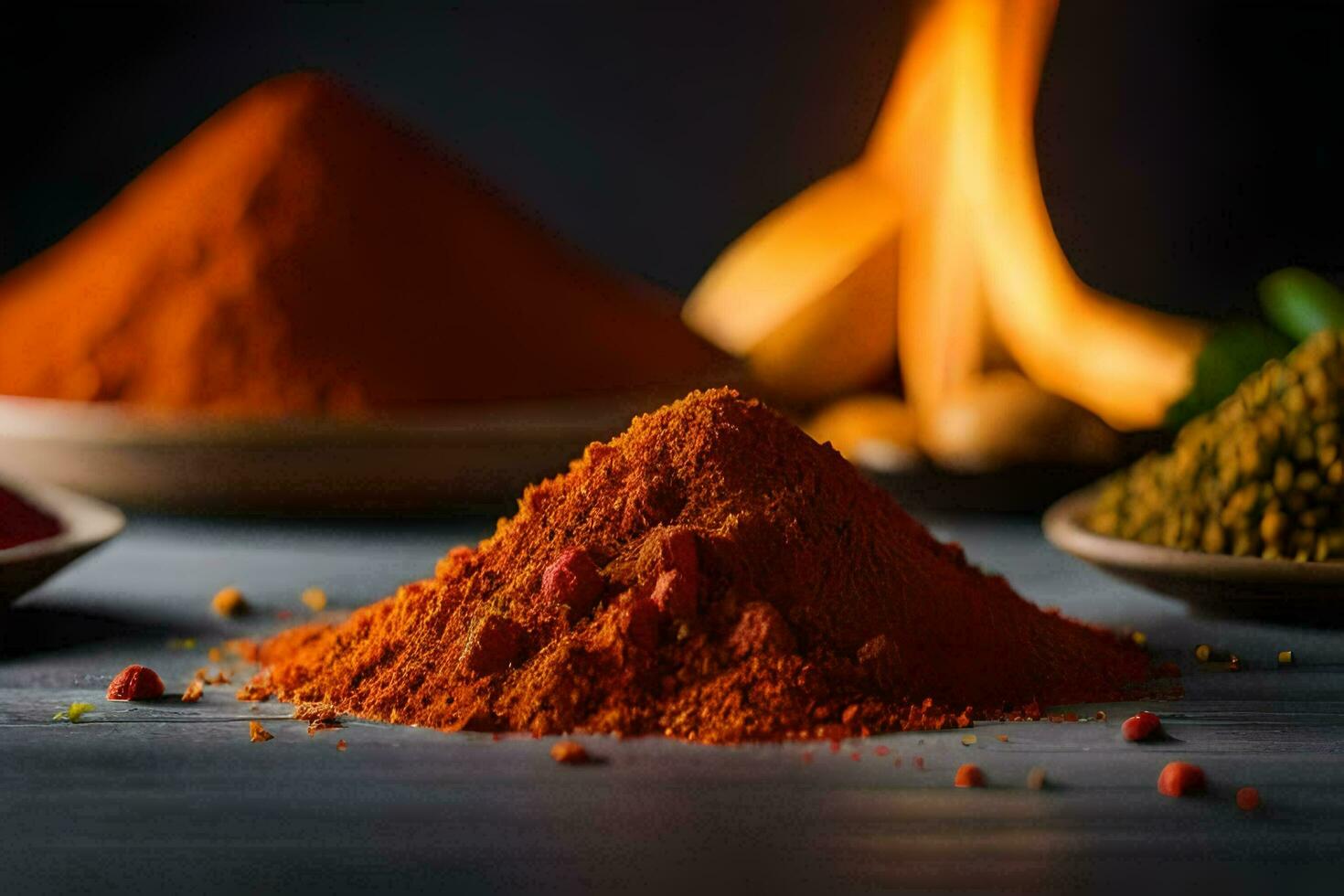 spices and spices on a table. AI-Generated photo