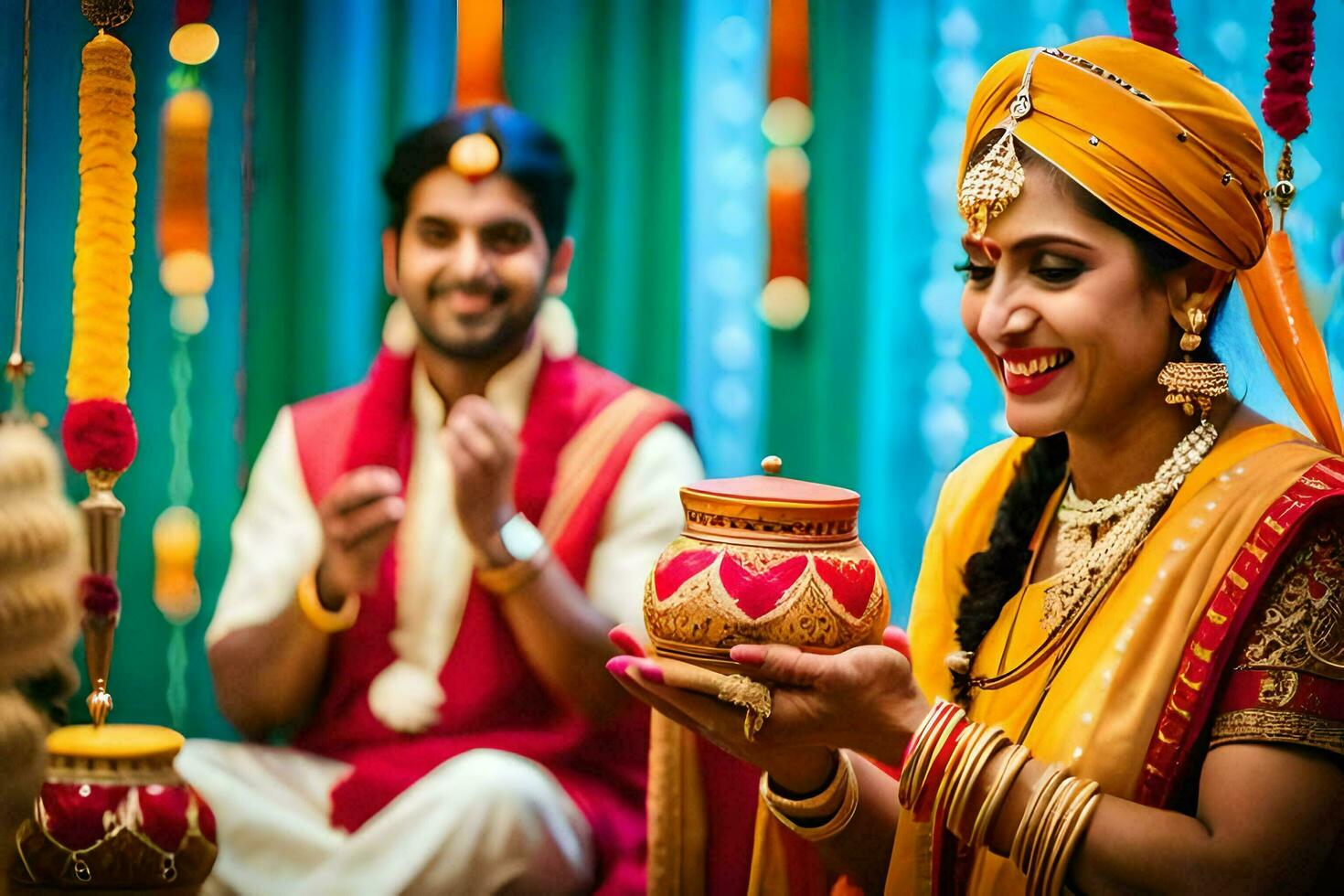 indian wedding photography in bangalore. AI-Generated photo