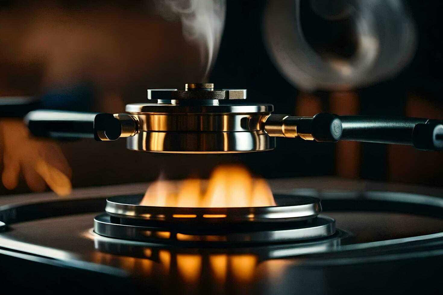 a stove with smoke coming out of it. AI-Generated photo